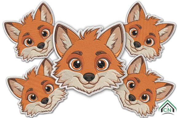 Cute Baby Fox Embroidery Design