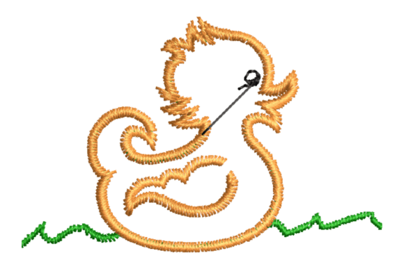 Cute Rubber Duck Embroidery Design