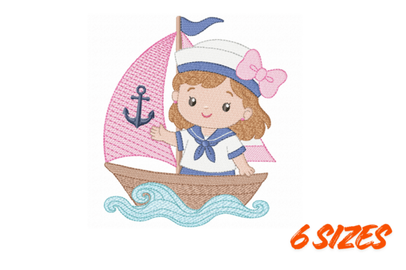 Cute Sailor Girl Embroidery Design
