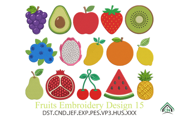 Fruits Embroidery Design Bundle