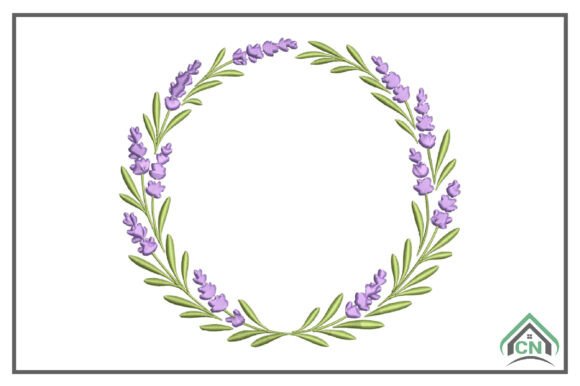 Lavender Wreath Frame Embroidery
