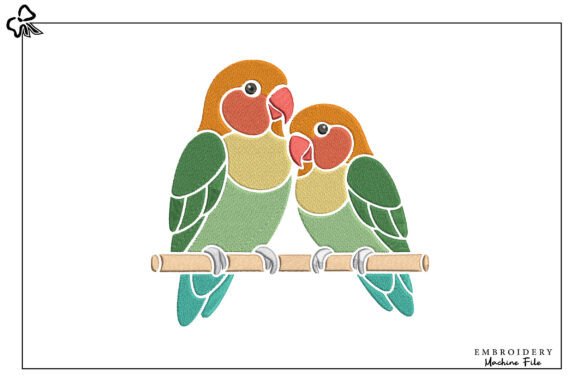 Lovebird Parrot Embroidery Design