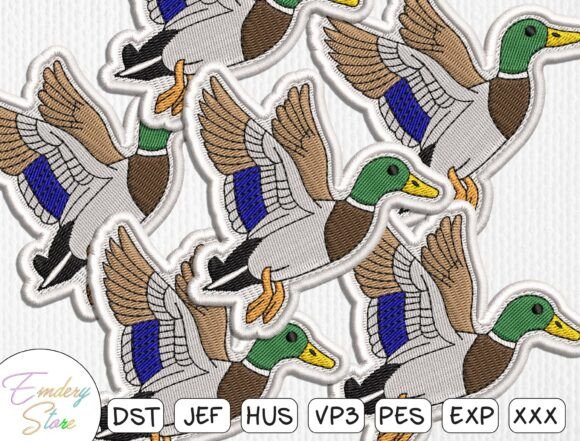Mallard Duck Patch Embroidery Design