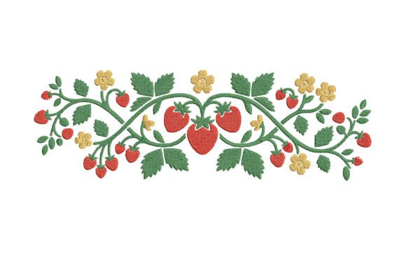 Strawberry Vine Embroidery Design